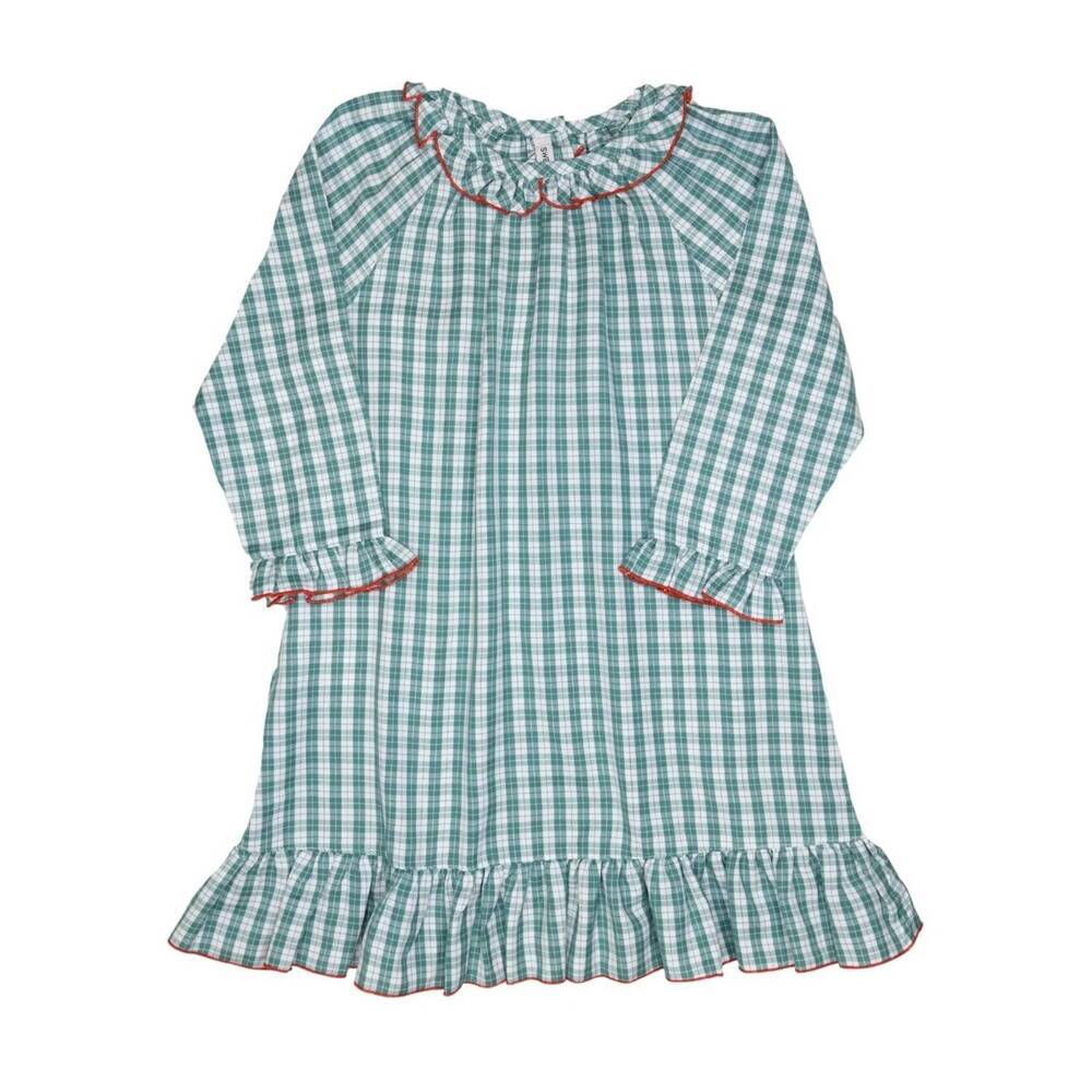NEW SWEET DREAMS girls trim gown in green/ red